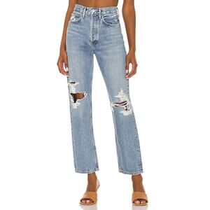 Agolde 90S Blue Cotton Mid Rise Loose Denim Jean Size 25